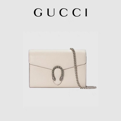 60cm สุภาพสตรี GUCCI Dionysus Mini Leather Chain Bag Snap Closure