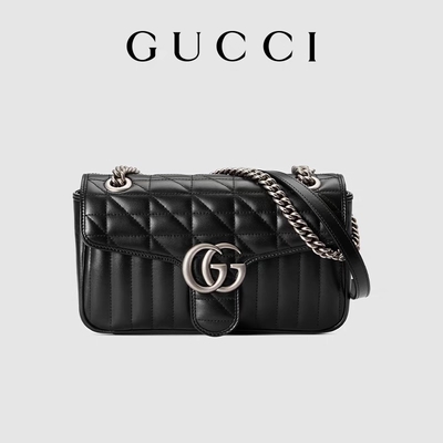 GUCCI GG Branded Messenger Bag กระเป๋าสะพาย Marmont Small Quilted Leather