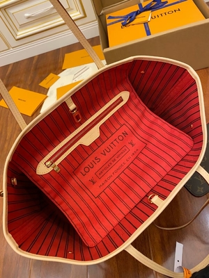 Louis Vuitton Designer Monogram Bag Pink Monogram Canvas Neverfull Mm หนังเกรดเออิตาลี
