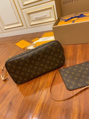 Louis Vuitton Designer Monogram Bag Pink Monogram Canvas Neverfull Mm หนังเกรดเออิตาลี