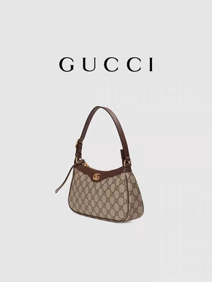 กระเป๋าสะพายใต้วงแขนหนังแคนวาส GG Supreme ขนาดเล็ก GUCCI Ophidia