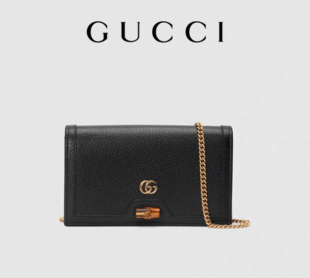 กระเป๋า Messenger ตรา ODM Gucci Diana Wallet On Chain Bamboo Lock