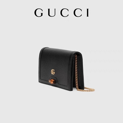 กระเป๋า Messenger ตรา ODM Gucci Diana Wallet On Chain Bamboo Lock