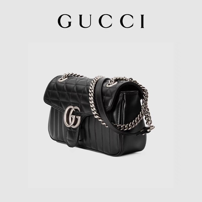GUCCI GG Branded Messenger Bag กระเป๋าสะพาย Marmont Small Quilted Leather