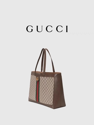 หนัง GUCCI Ophidia สุภาพสตรีแบรนด์กระเป๋าสะพายช้อปปิ้ง Tote