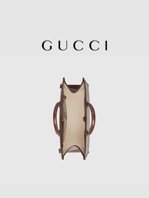 กระเป๋าสะพายข้าง Gucci Canvas Tote Bag พิมพ์ GG Supreme พร้อม Interlocking G