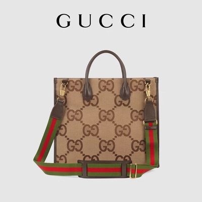 กระเป๋าสะพายยี่ห้อ GUCCI Jumbo GG Tote Bag Camel Men Gentleman