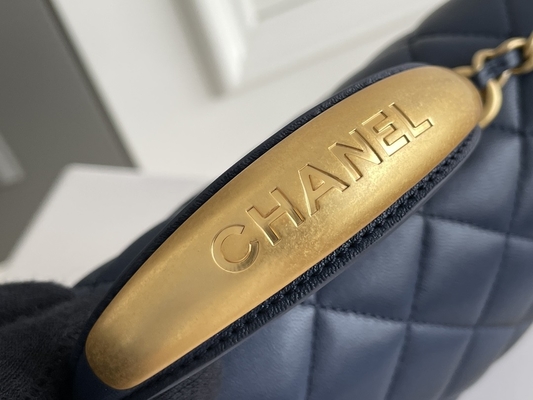 Caviar Chanel Mini Rectangular Caviar 2020 หนังแกะแบบมีลายและโลหะสีทอง