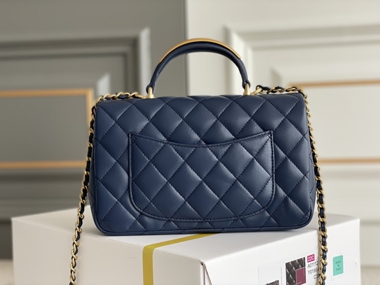 Caviar Chanel Mini Rectangular Caviar 2020 หนังแกะแบบมีลายและโลหะสีทอง