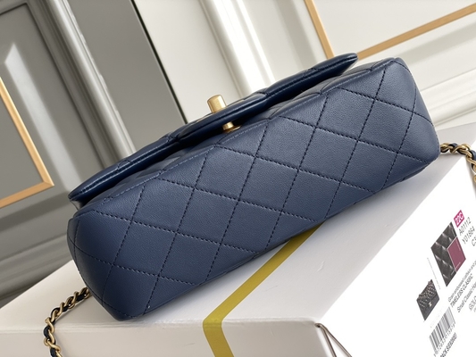 Caviar Chanel Mini Rectangular Caviar 2020 หนังแกะแบบมีลายและโลหะสีทอง