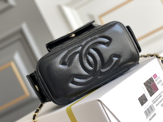 หนังแกะ กระเป๋าแบรนด์สั่งทำ Chanel 22K Vanity Case Multi Pocket