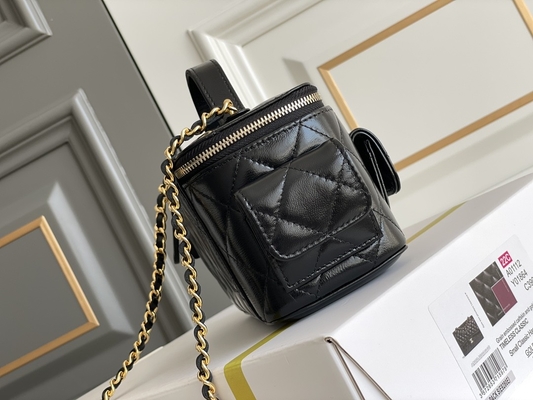 หนังแกะ กระเป๋าแบรนด์สั่งทำ Chanel 22K Vanity Case Multi Pocket