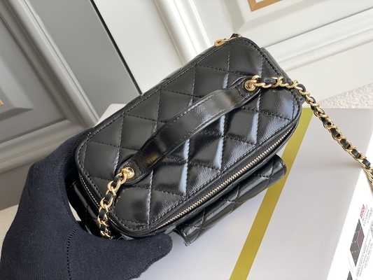 หนังแกะ กระเป๋าแบรนด์สั่งทำ Chanel 22K Vanity Case Multi Pocket