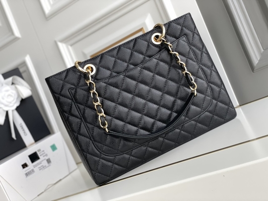 Chanel Lychee Leather Caviar Grand Shopping Tote GST Bag ใบใหญ่