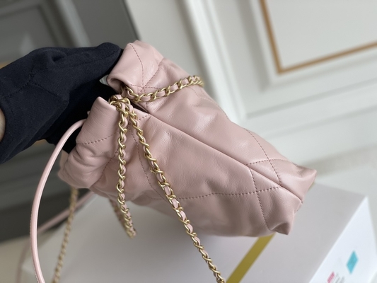 Chanel Branded Ladies Handbag 22B MINI 22S หนังลูกวัว สีชมพู ขาว ดำ เหลือง
