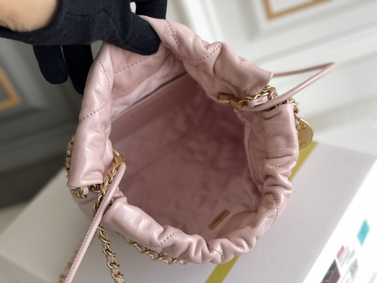 Chanel Branded Ladies Handbag 22B MINI 22S หนังลูกวัว สีชมพู ขาว ดำ เหลือง