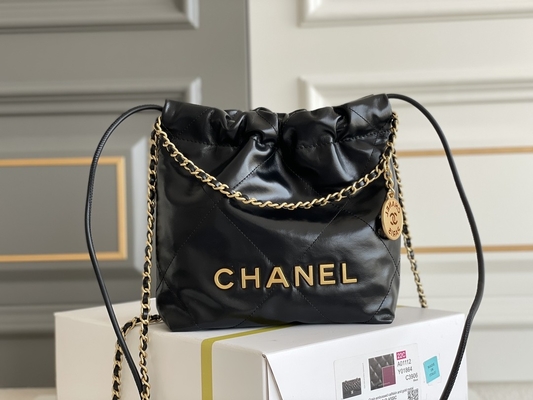 Chanel Branded Ladies Handbag 22B MINI 22S หนังลูกวัว สีชมพู ขาว ดำ เหลือง
