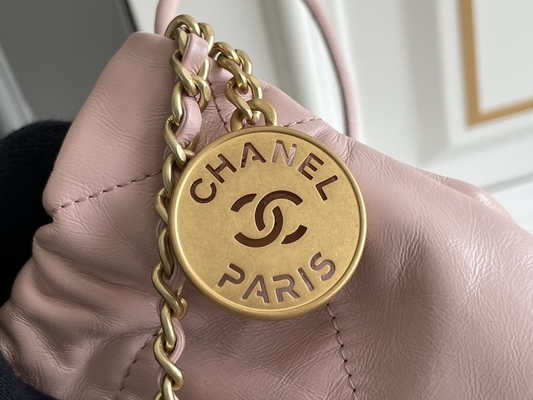 Chanel Branded Ladies Handbag 22B MINI 22S หนังลูกวัว สีชมพู ขาว ดำ เหลือง