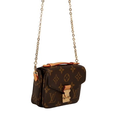 Mini Designer Monogram Bag Micro Metis LV Crossbody Bag สีน้ำตาล