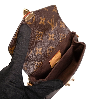 Mini Designer Monogram Bag Micro Metis LV Crossbody Bag สีน้ำตาล
