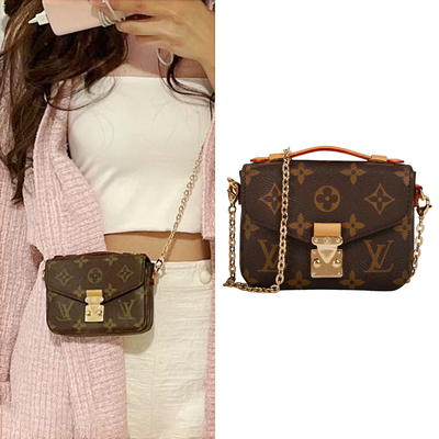 Mini Designer Monogram Bag Micro Metis LV Crossbody Bag สีน้ำตาล