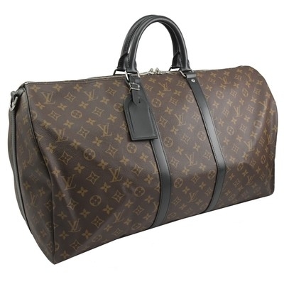 Macassar ผ้าใบเคลือบ LV Keepall BandoulièRe 55 Louis Vuitton M56714