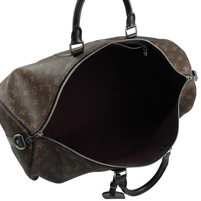 Macassar ผ้าใบเคลือบ LV Keepall BandoulièRe 55 Louis Vuitton M56714