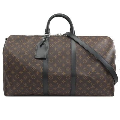 Macassar ผ้าใบเคลือบ LV Keepall BandoulièRe 55 Louis Vuitton M56714