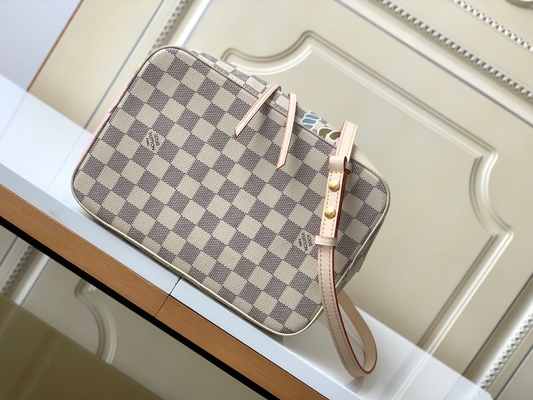 สีขาวสีชมพู Damier Azur Canvas LV Branded Messenger Bag NéONoé MM Bucket Bag