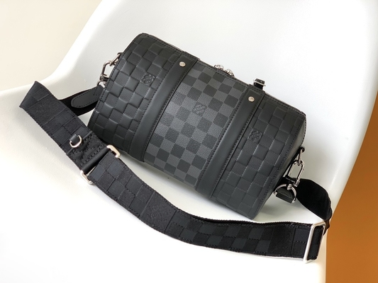 บุรุษแบรนด์เนม LV Keepall BandoulièRe 25 Checkerboard Messenger Bag