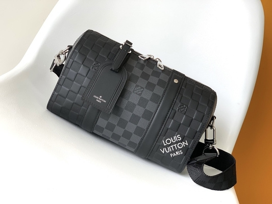 บุรุษแบรนด์เนม LV Keepall BandoulièRe 25 Checkerboard Messenger Bag