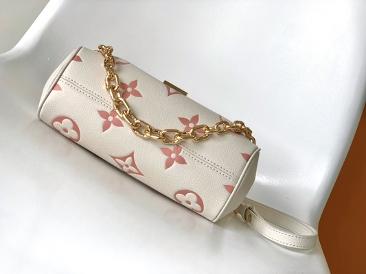 Favourite Creme Mini Sling Bag Branded LV Rose Trianon Two Monogram Empreinte Leather