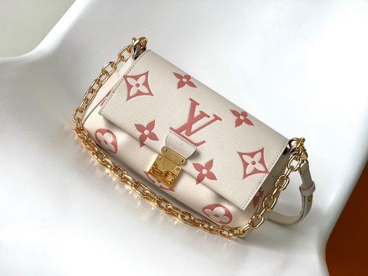 Favourite Creme Mini Sling Bag Branded LV Rose Trianon Two Monogram Empreinte Leather