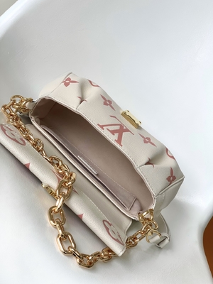 Favourite Creme Mini Sling Bag Branded LV Rose Trianon Two Monogram Empreinte Leather