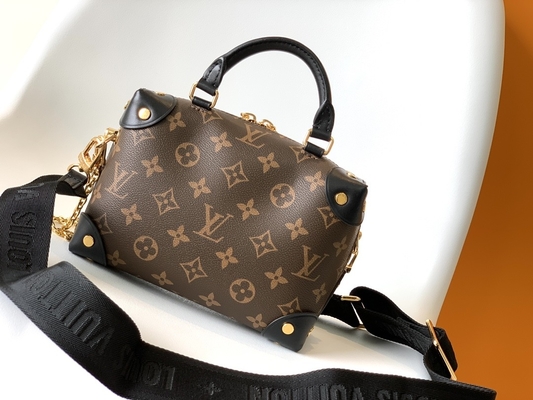 Louis Vuitton Custom Branded Bags Petite Malle Souple Empreinte Monogram Brown Black