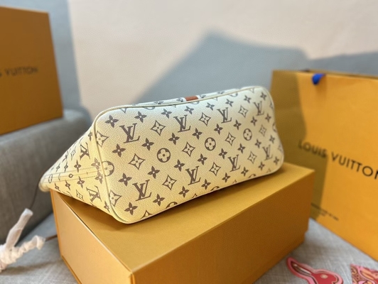 Louis Vuitton Preloved Branded Bag Neverfull Monogram Beige Handbag