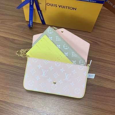 White Pochette Felicie LV Bag Spring In The City Monogram Empreinte
