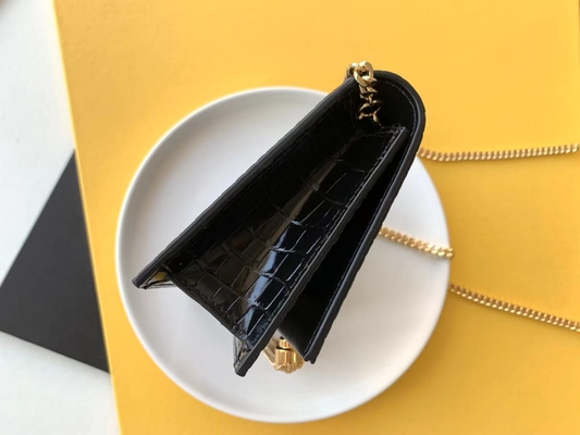 หนังลูกวัว กระเป๋าสีดำ YSL โซ่ทอง Kate พู่เล็ก