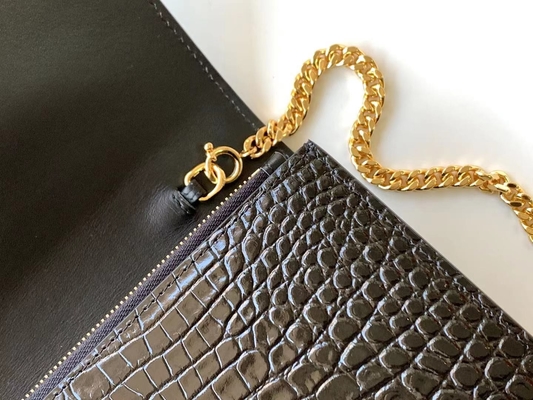 หนังลูกวัว กระเป๋าสีดำ YSL โซ่ทอง Kate พู่เล็ก