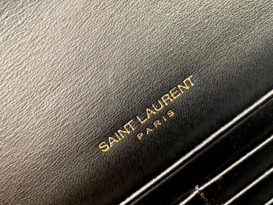 หนังลูกวัว กระเป๋าสีดำ YSL โซ่ทอง Kate พู่เล็ก