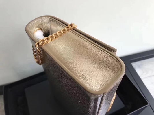 สายปรับได้ Polyester Saint Laurent YSL Woc Bag With Zipper Closure Silver