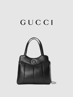 Leather Palladium Tone Gucci Tote Mini Classic Silhouettes