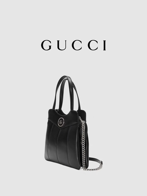 Leather Palladium Tone Gucci Tote Mini Classic Silhouettes