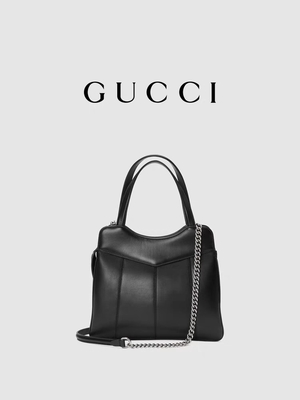 Leather Palladium Tone Gucci Tote Mini Classic Silhouettes