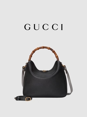 ด้ามไม้ไผ่ Gucci Princess Diana กระเป๋าถือ Double G Hardware OEM