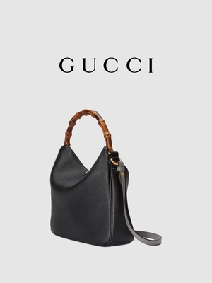 ด้ามไม้ไผ่ Gucci Princess Diana กระเป๋าถือ Double G Hardware OEM