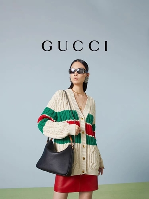 ด้ามไม้ไผ่ Gucci Princess Diana กระเป๋าถือ Double G Hardware OEM