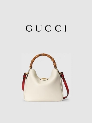 กระเป๋าสะพายหนังสีขาว แบรนด์ Gucci Princess Diana Handbag