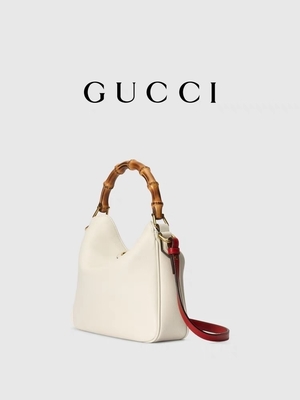 กระเป๋าสะพายหนังสีขาว แบรนด์ Gucci Princess Diana Handbag