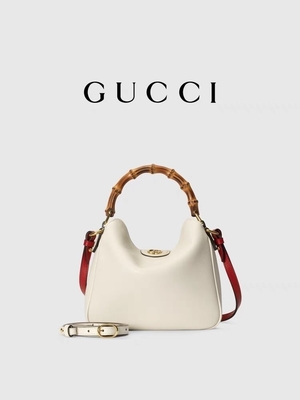กระเป๋าสะพายหนังสีขาว แบรนด์ Gucci Princess Diana Handbag